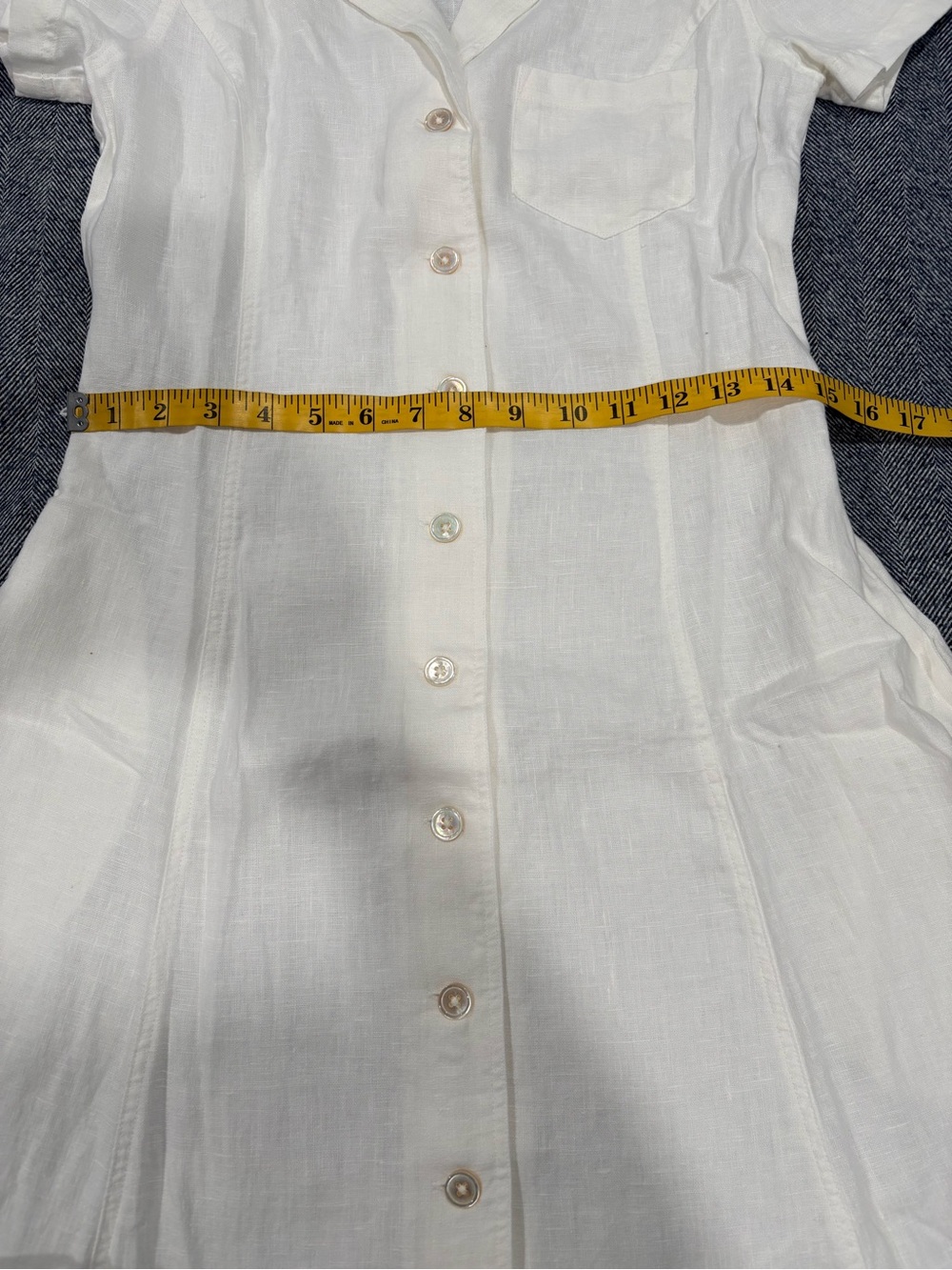 Polo Ralph Lauren Belted Linen A-Line Shirtdress | color: white | size: 2 - Picture 5 of 11